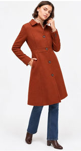 J.Crew Classic Lady Day Coat Dark Amber Italian Wool Thinsulate Size 14 Photo 0
