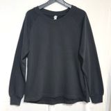 Alternative Apparel‎ Black Raglan Sweatshirt High Low Raw Hem Large Womens NWOT Photo 0