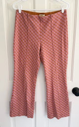 Anthropologie Maeve The Margot Jacquard Kick Flare Pants Pink M‎ Photo 0