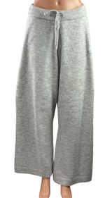 Oner Active Women's Gray Knit High Waisted Wide Leg Baggy Palazzo Sweat Pants Size M Photo 0