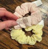 Brand New Dior Beauty Pastel Pink and Yellow Cotton Scrunchies Set of 2 Photo 0
