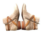 Lauren Ralph Lauren Mehira Leather Suede Booties Sz. 7.5 Tan Brown Equestrian Photo 0