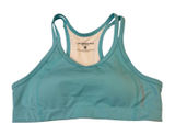 Brooks Sports Bra Women Large Turquoise Blue Running Padded Racerback Gym‎ Photo 0