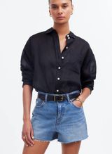 Relaxed Denim Shorts in Kelton Wash: Raw-Hem Edition Photo 0