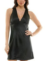 Emerald Sundae Dress Women XS Black Satin Cowl Back Mini Cocktail Party JZE5571 Photo 0