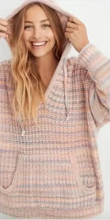 Aerie Cozy Wool Blend Knit Hoodie Sweater XS Soft Casual Lounge Streetwear‎ Photo 0