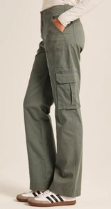 Abercrombie Cargo Pants Size 25 Green Wide Leg Baggy High Rise Minimalist Grunge Photo 0