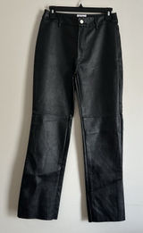 Princess‎ Polly Size 4 Women's Black Mid Rise Faux Leather Pants Straight leg Photo 0
