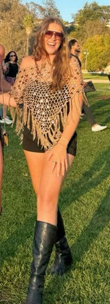 Edikted Fringe Sequin Crochet Poncho  Photo 0