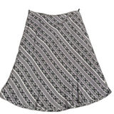 White House Black Market Silk Knee Length Swing Skirt Geometric Print‎ Size 6 Photo 0