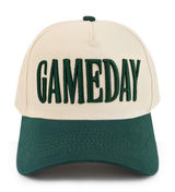 NWT Gameday Hat Vintage Embroidered Cream Green Trucker Snapback Baseball Cap Photo 0