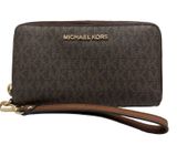 MICHAEL KORS Brown Signature Jet Set Wallet Photo 0