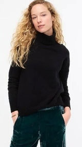 J. CREW Turtleneck Sweater Supersoft Yarn Solid Black Wool Alpaca Knit X-Small Photo 0
