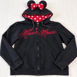 Authentic Disney Parks Minnie Mouse Signature Zip-Up Costume Hoodie Black Red XL Photo 0