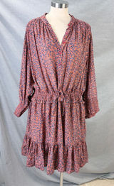Rebecca Minkoff Floral Peasant Dress XXL Boho Smocked Tiered Mini -‎ AS IS Photo 0
