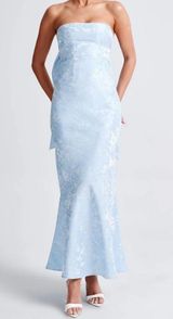 Babyboo Maxi Dress blue strapless floral with bow Photo 0
