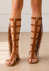 Colin Stuart Victoria’s Secret Sandals 9B Suede Fringe Tall Gladiator Festival Photo 0