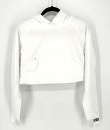Gymshark Hoodie Windbreaker Cropped Oversized XS White Logo Pouch Pocket Active Photo 0
