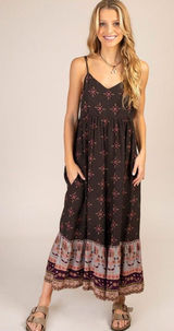 Natural Life Bohemian Brown and Pink Floral Wide Leg Romper Photo 0