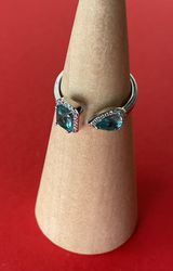 Bomb Party RBP3870 “The Carlotta Band” LC Tourmaline on Rhodium Size 7 Ring NWT Photo 0