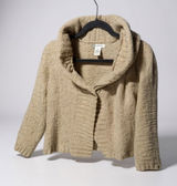 Cambridge Dry Goods Womens Cozy Knit Shawl Collar Cardigan Sweater Tan‎ Size M Photo 0