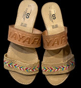 NWOT Artesanal made in MEXICO NAYARIT Colorful Sandals with‎ Tan Accents Photo 0