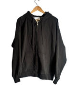 J. Galt Black Full Zip Hooded Sweatshirt Women's L/XL Oversized Casual Wear NWT Photo 0