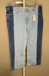 Mango MNG Denim 328 Two Tone High Waist Straight Jeans‎ NWT 18 Plus Y2K Photo 0