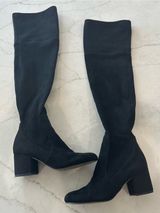 Sam Edelman Women’s Black Knee High Block Heel Boots Classic Suede Photo 0
