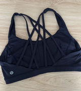 Lululemon 8 Free To Me Sports Bra Navy Strappy Back Active Workout Photo 0