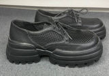 Lady Go Diva Platform Oxfords‎ Shoes Womens Lug Sole Mesh Chunky Black Sz 7 NWOT Photo 0