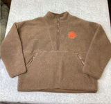 Colosseum Clemson Tigers Womens XL Sherpa Fleece 1/2 Zip Jacket Tan DKUZ30323BR Photo 0