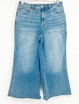 Madewell Womens Curvy Flared Wide-Leg Jeans Boho Raw Hem DM7401 Blue Size 31 Photo 0