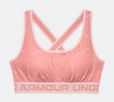 Under Armour Sports Bra Women XL Pink Logo Crossback Compression Athleisure Photo 0