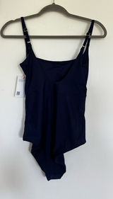 NWT Quince Italian Cut-Out One-Piece Swimsuit / Deep Navy‎ Blue Size Large Photo 0
