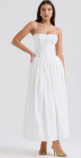 House of Cb Ysabella White Cotton Maxi Sun Dress Photo 0