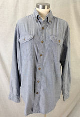 Carhartt Womens Blue Chambray Button Down Shirt 100% Cotton Long Sleeve M Photo 0