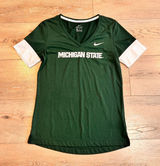 Nike Dri-FIT Michigan State Spartans Womens V-Neck Athletic T-Shirt Medium‎ M Photo 0