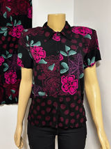 California Krush Womens Floral Mandala 2 Piece Set Black Magenta Rayon Small Photo 0