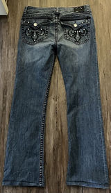 Y2K UKnighted Royal Jeans Sz 10 Boot Cut Dark Wash Pants Photo 0