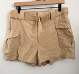 Aritzia TNA Large Curtis Cargo Shorts Tan Neutral Utility Safari Outdoor Belt Photo 0