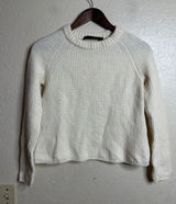 Jenni Kayne Cashmere Fisherman Sweater size XS Ivory Ribbed Crewneck Photo 0