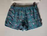 Patagonia Baggies Shorts Womens Teal Red Geometric Tribal Print STY57042 small Photo 0
