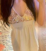 Victoria’s Secret Cream and gold sequin halter top dress Photo 0