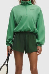 Lululemon Green Cotton Terry Tennis Half Zip Deuce Size M New Photo 0