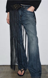Zara Limited Edition Studded Tassel Sash Belt Black Gold Size US 30 New Photo 0