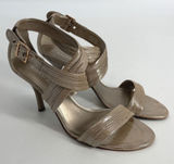 Gianni Bini Metallic Champagne Gold‎ Strappy Stiletto Heel Sandals Size 9.5 Photo 0