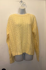 wild fable Pale Yellow Cable Knit Crewneck Sweater XL new Photo 0
