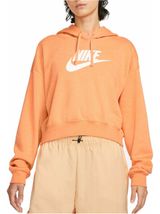 Nike Sportswear Women’s Oversized Crop Graphic Hoodie Orange Trance Size M Photo 0