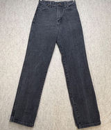 Wrangler Vintage High Waisted Black Straight Leg Jeans Made in USA Sz 8 Western Photo 0